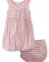 Splendid Littles Baby-Girls Infant Nutmeg Stripe Dress, Pink Ribbon, 12-18