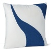 A soft wave of shiny beads against a neutral background adorn this decorative pillow from DIANE von FURSTENBERG.