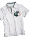 GUESS Kids Boys Little Boy Jackson Polo Tee, WHITE (2T)