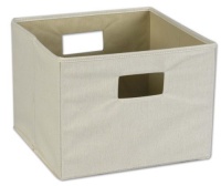 Household Essentials Storage Bin with Handles, Natural Canvas