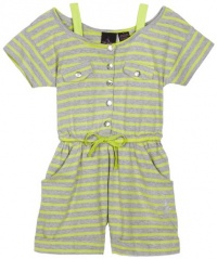 Baby Phat - Kids Girls 7-16 Knit Romper, Lime Green, Large