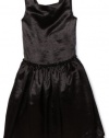 Us Angels Girls 7-16 Satin Dropwaist Sleeveless Dress, Black, 8