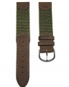 18mm Brown / Military Green Leather & Nylon Watch Band Fits Victorinox Swiss Army, Seiko & More