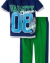 Little Rebels Boys 2-7 2 Piece Varsity Champions Tricot Pant Set, Dark Blue, 4T