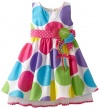 Bonnie Jean Girls 2-6X Dot Trapeze Dress, Multi, 2T