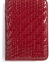 Cole Haan Hand-Woven Patent Leather Kindle Cover with Hinge (Fits Kindle Keyboard), Ruby Sugar