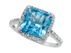 Blue Topaz Ring by Effy Collection® in 14 kt White Gold Size 6.5 LIFETIME WARRANTY