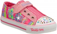 Skechers Infant/Toddler Girls' Twinkle Toes Shuffles Cloudies,Pink/Pink,US 10 M