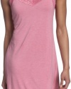 Intimo Women's Soft Knit Sleep Chemise with Lace