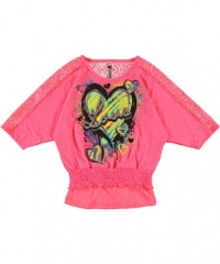 Beautees Posterchild 2-Piece Top (Sizes 7 - 16) - neon pink, 7