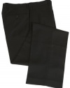 Calvin Klein Mens Flat Front Solid Black Dress Pants