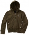 Baby Phat - Kids Girls 2-6X Phat Flap Pocket Hoodie, Olive, 4