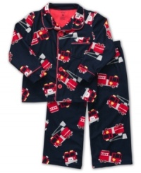 Get him ready for bed with the fun prints on these pajamas from Carter's.