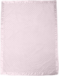 Crib Clouds Cuddle Fleece Dots and Satin Baby Security Blanket, Cotton Candy