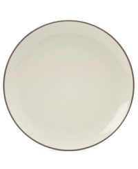 Crafted from versatile stoneware, these Noritake dinner plates are perfect for casual dining and elegant entertaining. The deep chocolate brown color enriches any tabletop while the classic shape makes this plate a practical choice.