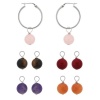 Sterling Silver Interchangeable Multi-Gemstone Drop Hoop Earrings Set