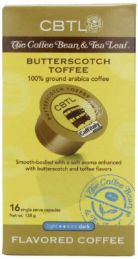 CBTL Butterscotch Toffee Coffee Capsules By The Coffee Bean & Tea Leaf, 16-Count Box