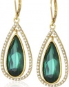 Anne Klein Bruma Gold-Tone Crystal Colored Tear Drop Earrings