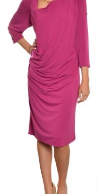 David Meister Women's Sleek Jersey Knit Cocktail Evening Dress 18W Orchid