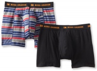 HUGO BOSS Men's striped Innovation 2 Pack Cyclist Boxer, Black/Multicolored, Large