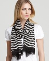 Stripes meet exotic influences in this stylish MARC BY MARC JACOBS scarf, set for any urban safari.