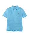 Rendered in lightweight, breathable cotton mesh, this classic polo features the requisite embroidered pony at the chest.