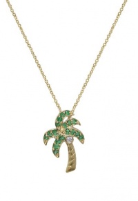 Effy Jewlery Palm Tree pendant, Diamond and Emerald