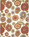 Safavieh Blossom Collection BLM731A Handmade Ivory and Multi Hand Spun Wool Area Rug, 3-Feet by 5-Feet