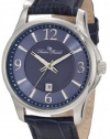 Lucien Piccard Men's 11566-03 Adamello Navy Blue Textured Dial Navy Blue Leather Watch