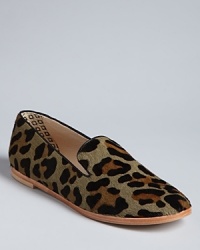 Designer Matt Bernson makes these smoking flats exotically appealing in leopard-printed haircalf. It's casual meets sensational.