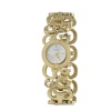 GUESS Women's W11119L1 Gold-Plated Steel Bracelet Silver Dial Watch