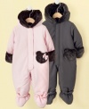 Snuggle and bundle him in one of these comfy and super cute snowsuits by First Impressions.