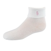 Polo Ralph Lauren girls Triple Roll socks white 3pairs - 4-6X (shoe size 10-13)