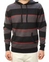 RETROFIT Men's Metal Long Sleeve Striped Hooded Sweater Black Red