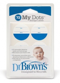 Dr. Brown's Designed To Nourish My Dot Storage Labels, 72-Count, Colors May Vary