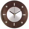 Timekeeper Products LLC 11-Inch Round Brown and Silver Wall Clock