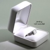 King Ice Elegant White Faux Leather Jewelry Ring Gift Box