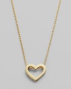 From the Tiny Treasures Collection. An open heart pendant is both romantic and elegant, rendered in polished 18k gold. 18k yellow gold Chain length, about 18 Pendant length, about ¾ Lobster clasp Made in Italy