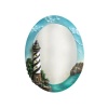 Gifts & Decor Lighthouse Blue Sky Framed Oval Wall Mirror