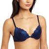 On Gossamer Women's Boudoir Blooms Bump It Up Bra, Ink/Deep Blue Sea, 32B