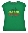 NIKE Girls' Girls Just do it Better T-shirt Green-Medium