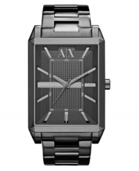 Move with intrigue: this shadowy watch from AX Armani Exchange boasts structured steel and exact precision.