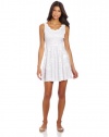 Jump Juniors Lace Sleeveless Skater Dress, White, 3/4