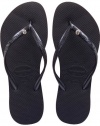 Havaianas Women's Slim Crystal Glam SW Flip Flop,Black,39/40 BR/9-10 M US