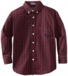 Izod Kids Boys 8-20 Plaid Long Sleeve Woven Shirt, Permanent Red, Large