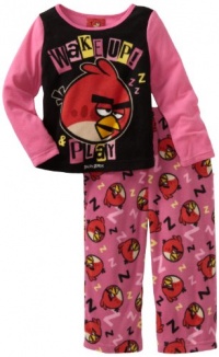 Ame Sleepwear Girls 2-6X Wake Up Angry Bird 2 Piece Pajama Set, Multi, 6