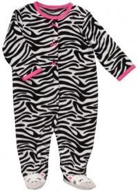 Carter's Girls Newborn-9 Months Zebra Microfleece Sleep N Play