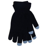 Boss Tech Products Knit Touchscreen Gloves with Conductive Fingertips for Use with All Touchscreen Electronic Devices -Black