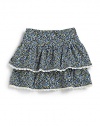 THE LOOKElasticized waistTiered ruffled skirtInterior shortsTHE MATERIAL95% cotton/5% spandexCARE & ORIGINMachine washImported