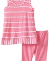 Splendid Littles Baby-girls Infant Venice Slub Stripe Tunic And Legging Set, Taffy, 6-12 Months